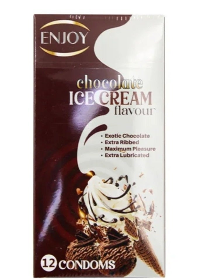 Enjoy Chocolate Ice Cream Premium Condoms 12 Pieces